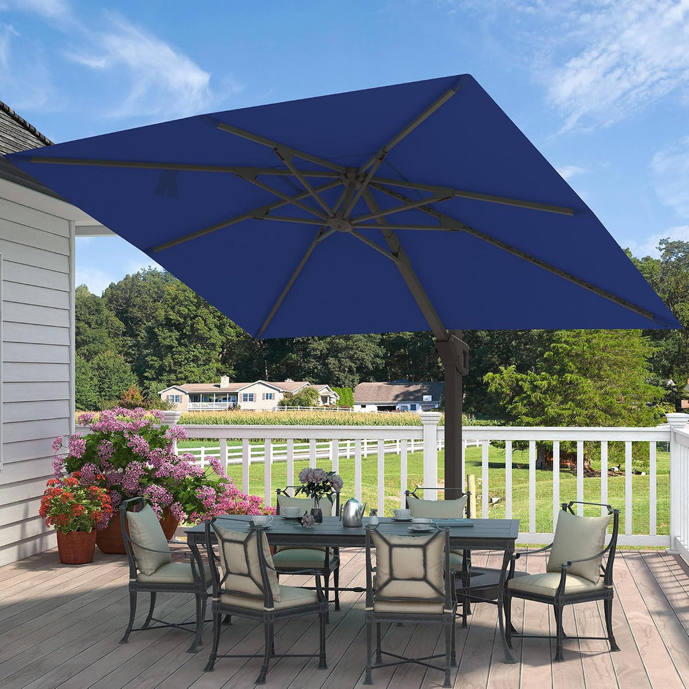 9' X 12' Cantilever Patio Outdoor Umbrella with Base Included
