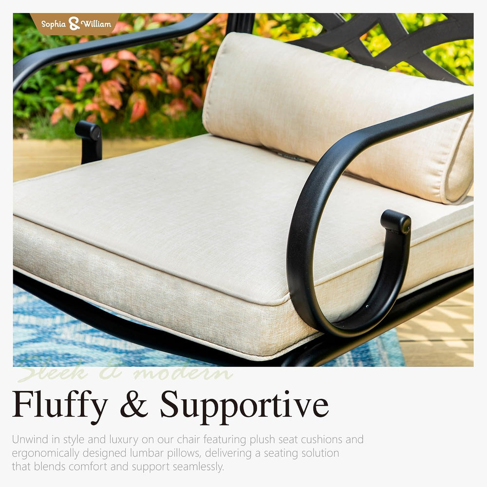 Sophia & William Patio Dining Set, Steel, Swivel Chairs, E-Coated