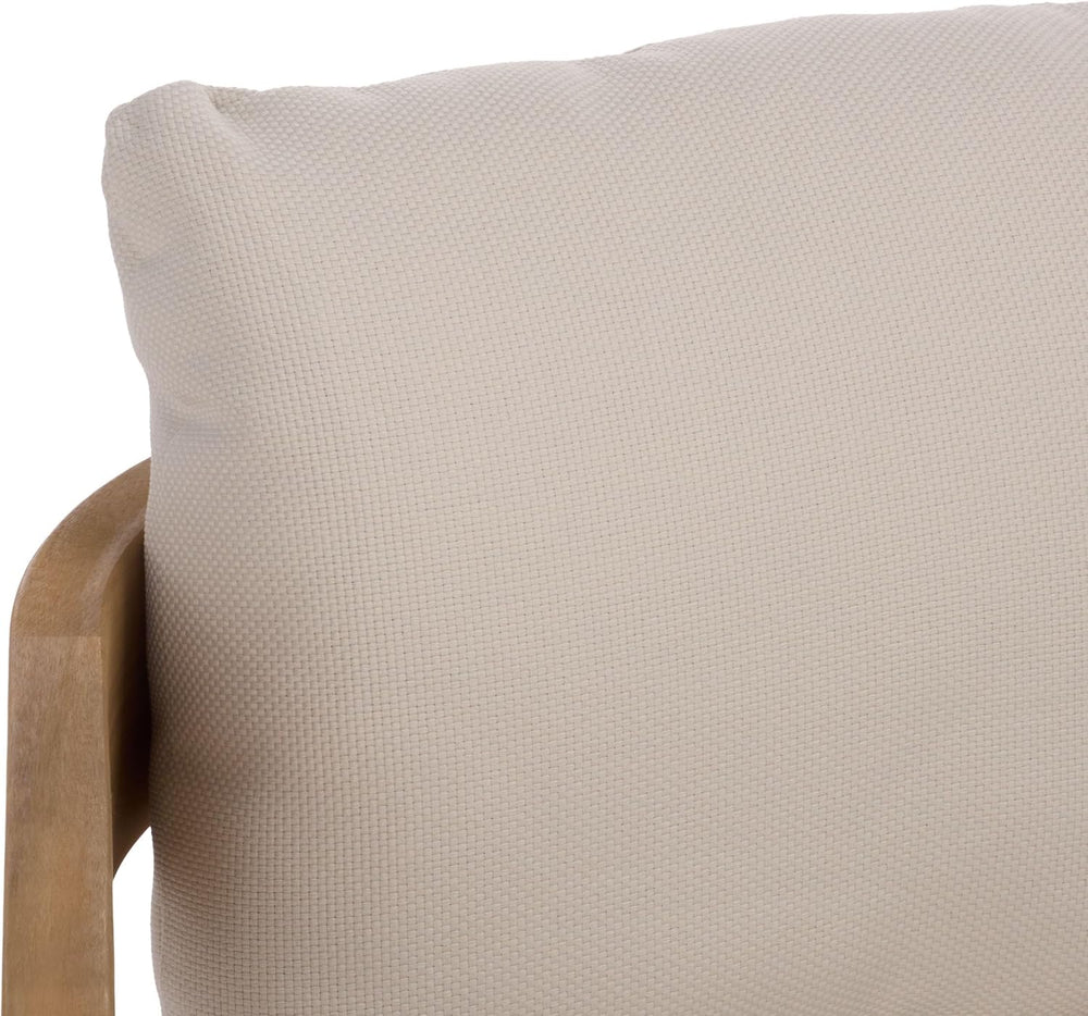 SAFAVIEH Outdoor Kento 3-Seat Sofa, 65.7" Oak & Ivory PAT7098B