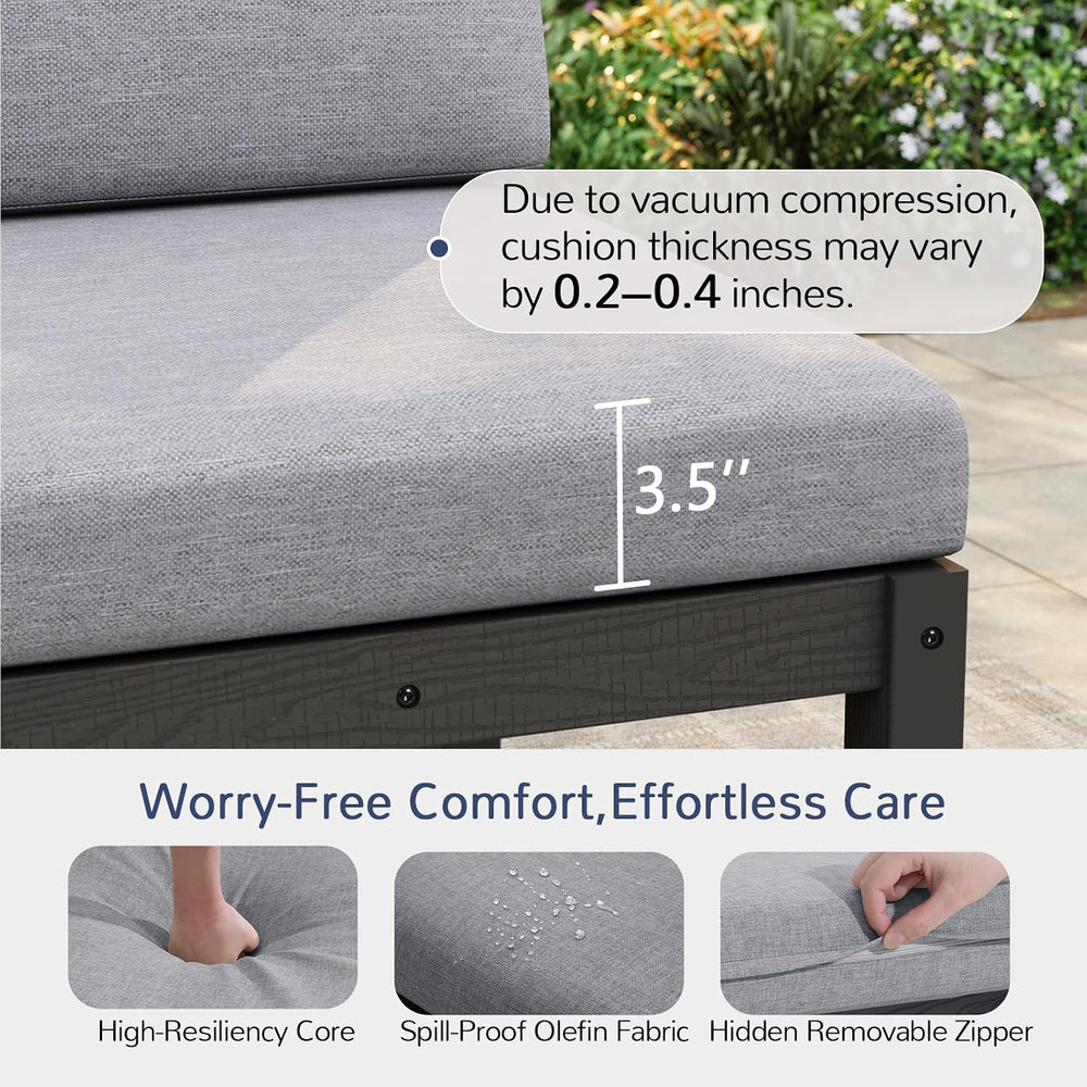 Stoog 6-Piece Patio Sectional Sofa Set, Modular Outdoor Furniture Set - All-W...