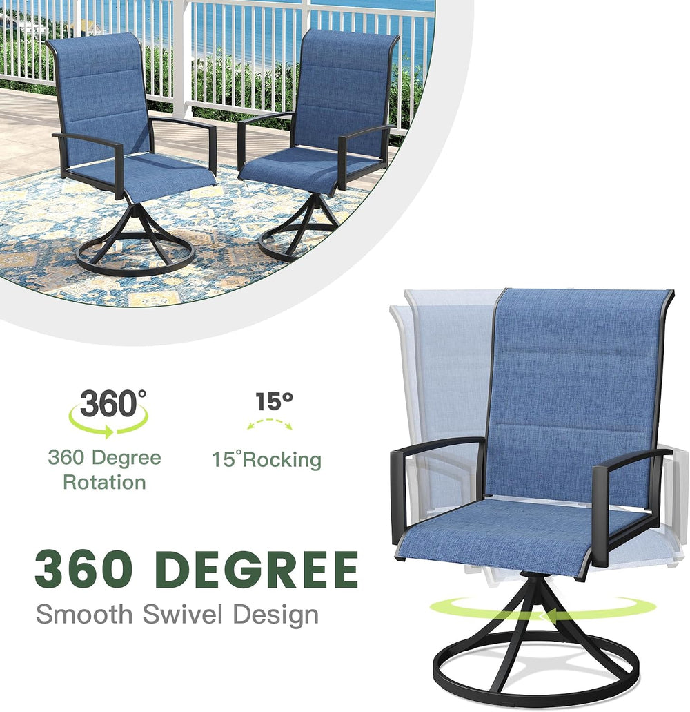 Outdoor Dining Set for 2, 28" Metal Square Outdoor Dining Table and Padd...