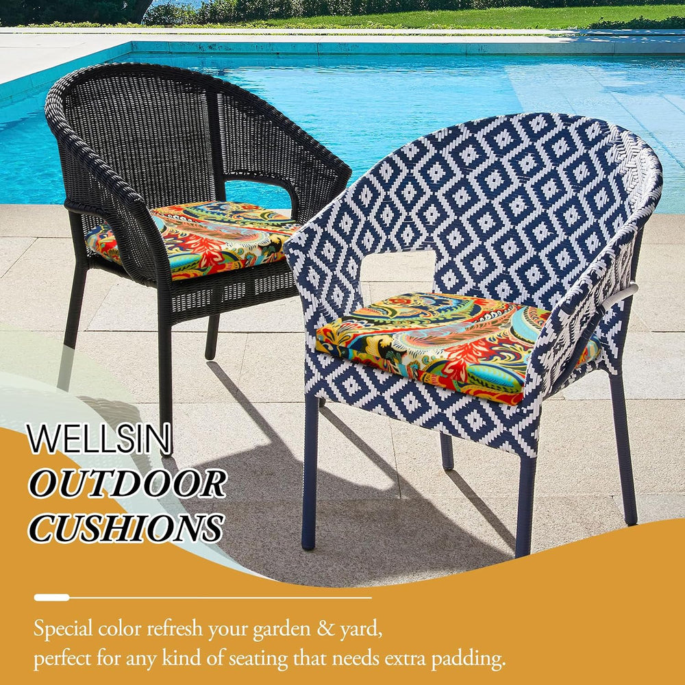 Wellsin Outdoor Chair Cushions for Patio Furniture - Patio Chair Cushions Set...