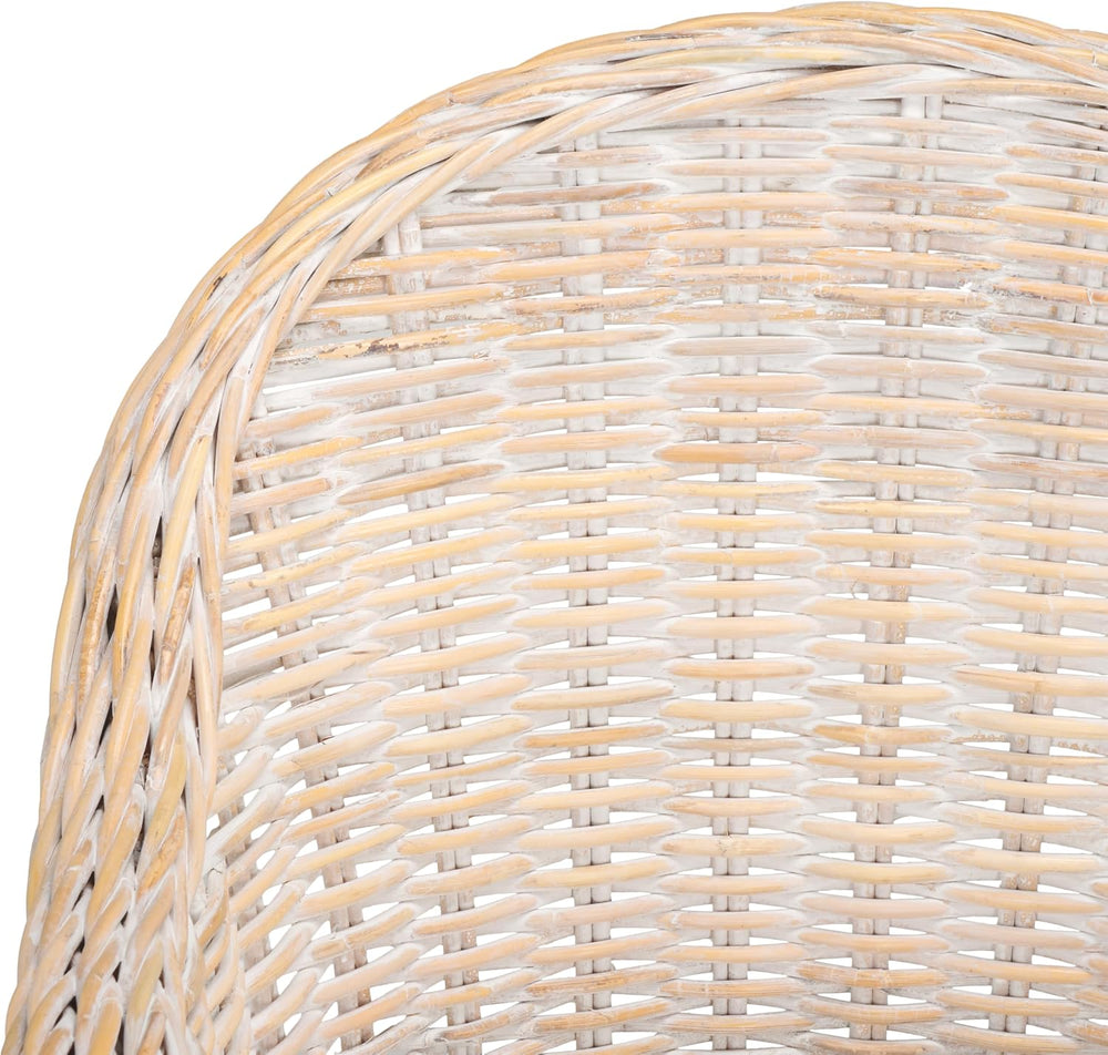 SAFAVIEH Callista Club Rattan Accent Chair, 24" White Washed SEA7001C