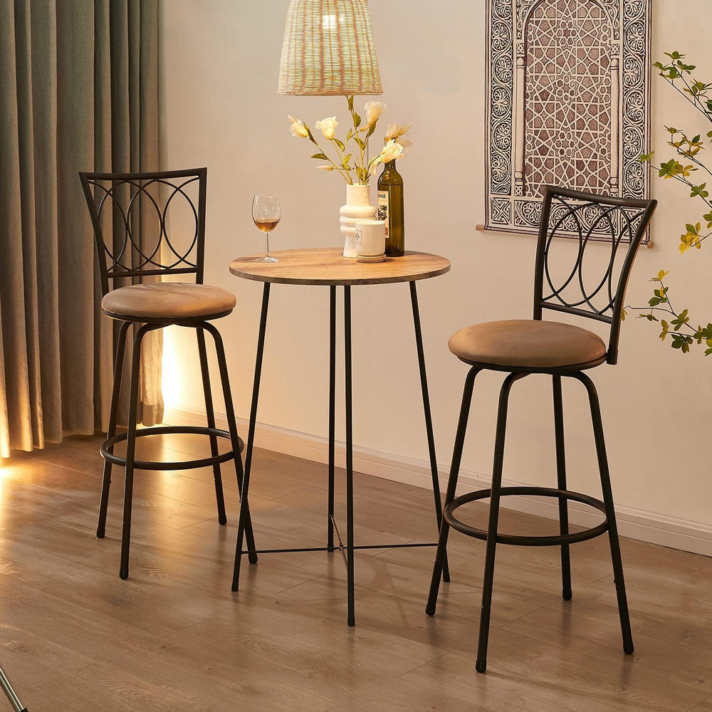 VECELO Bar Stools, 24/29" Adjustable Barstool,Swivel Counter Stool with ...