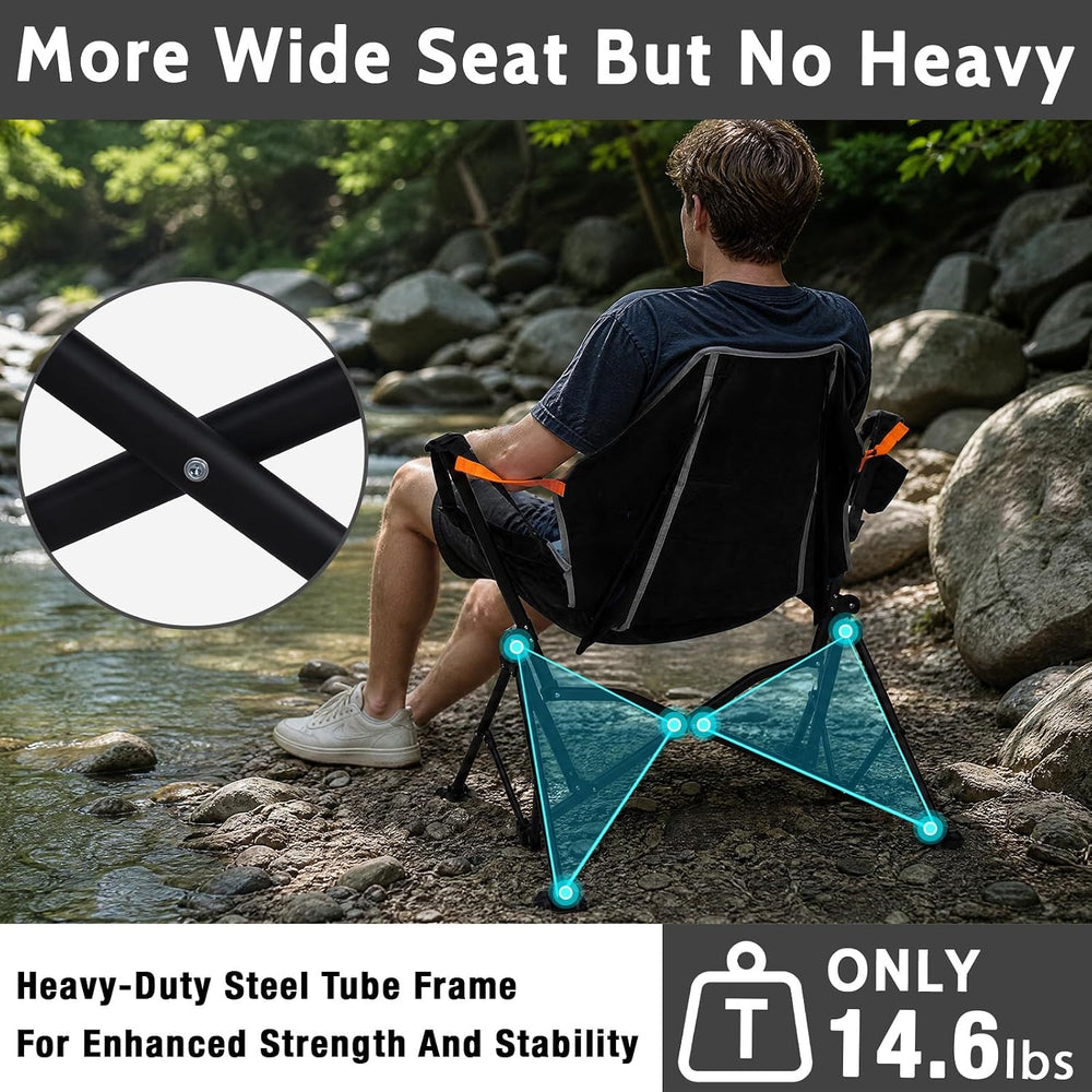 Romswi 1 Pcs Hammock Chair, Oversized Portable Folding Swinging Chair with Ad...