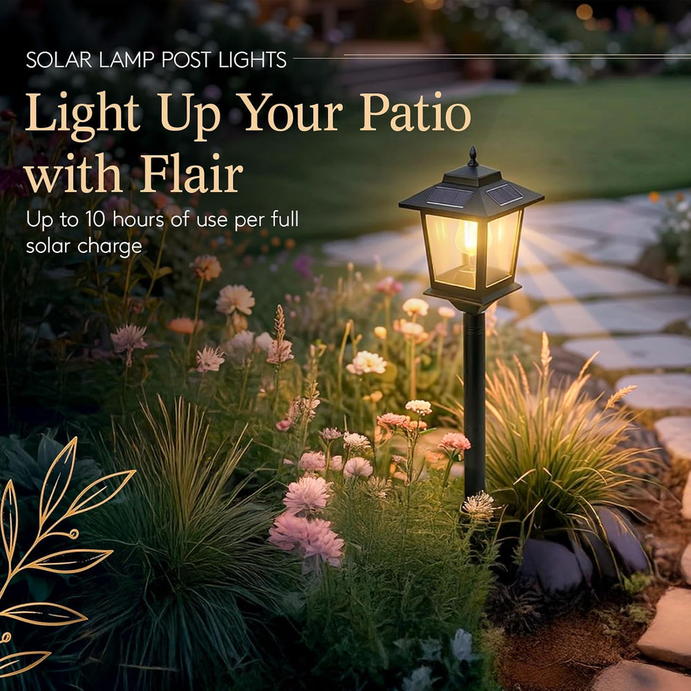 PASAMIC Solar Post Lights Outdoor, 2-Pack 63" Solar Lamp Posts Waterproo...