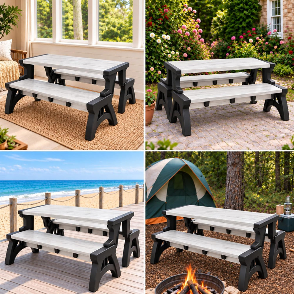 Convert-a-Bench 2-in-1 Outdoor Bench & Folding Picnic Table, Convertible