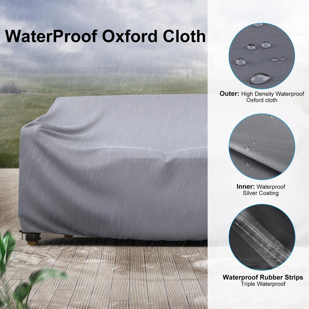 Mrrihand 3-Seater Outdoor Patio Sofa Cover Waterproof 78"W×42"D×32&...
