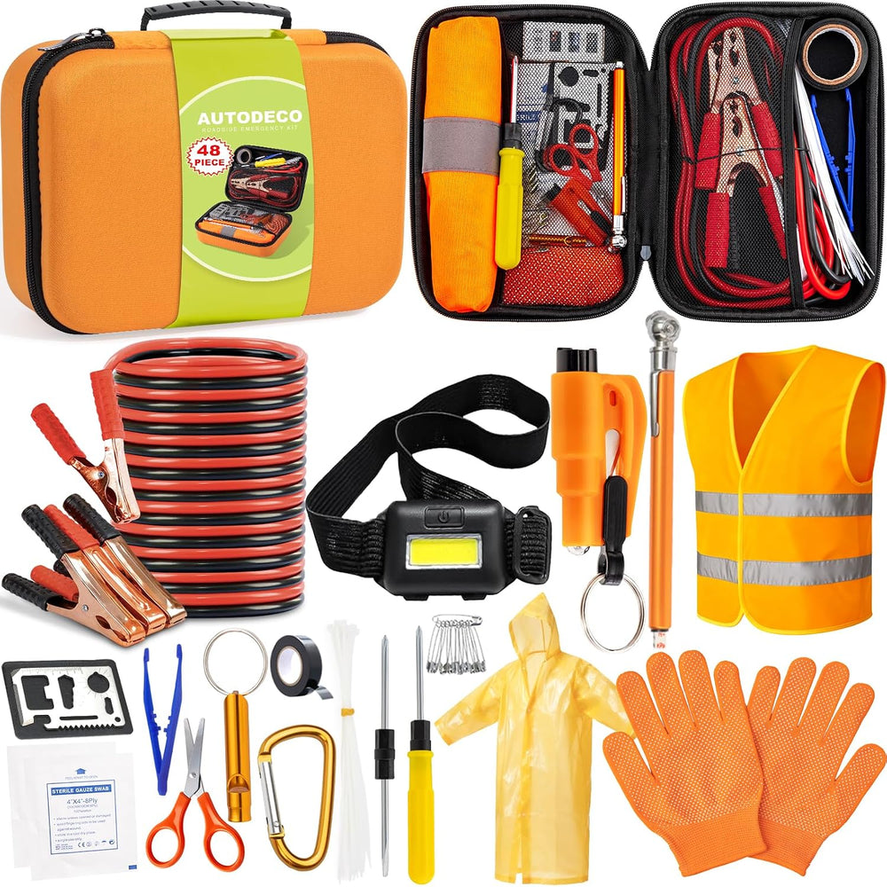 Car Roadside Emergency Kit, Car Safety Kit Portable Car Kits for Emergency wi...