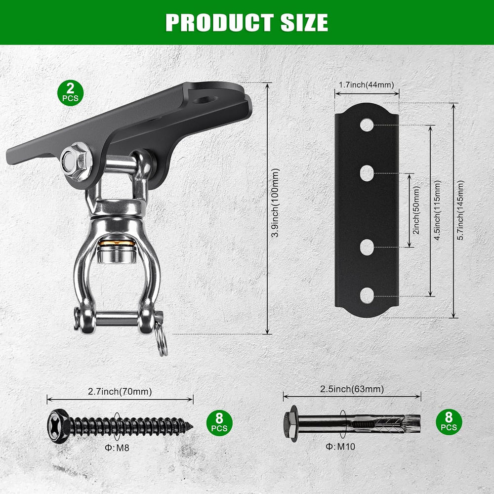 2Pack 360° Swivel Ceiling Swing Hanger with Bearing Ceiling Swing Mount