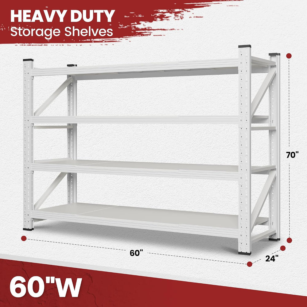 60" Wide Storage Shelves, 5000LBS Garage Shelving Heavy Duty, Standing S...
