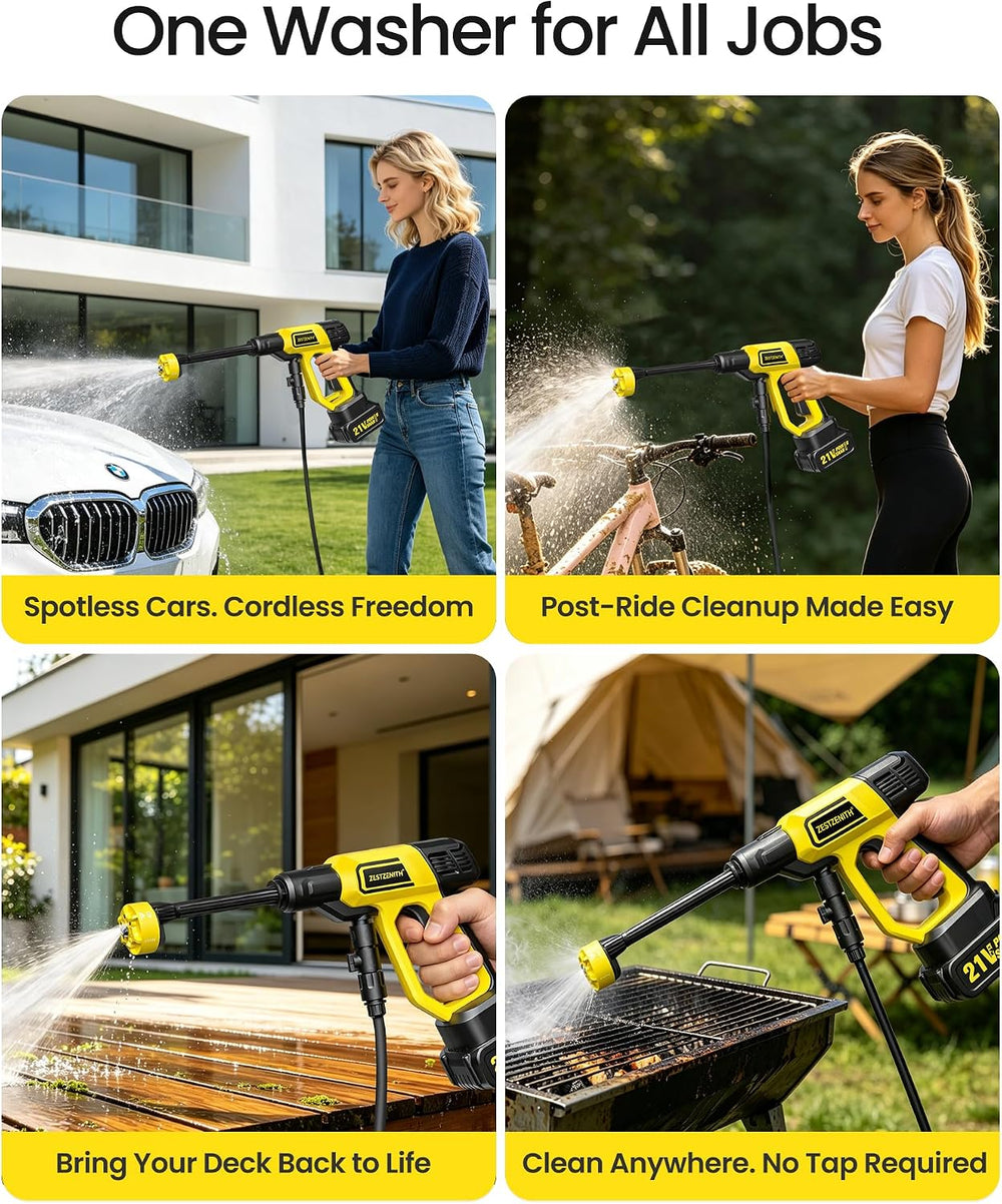 Cordless Pressure Washer Battery Powered, Handheld Cordless Power Washer