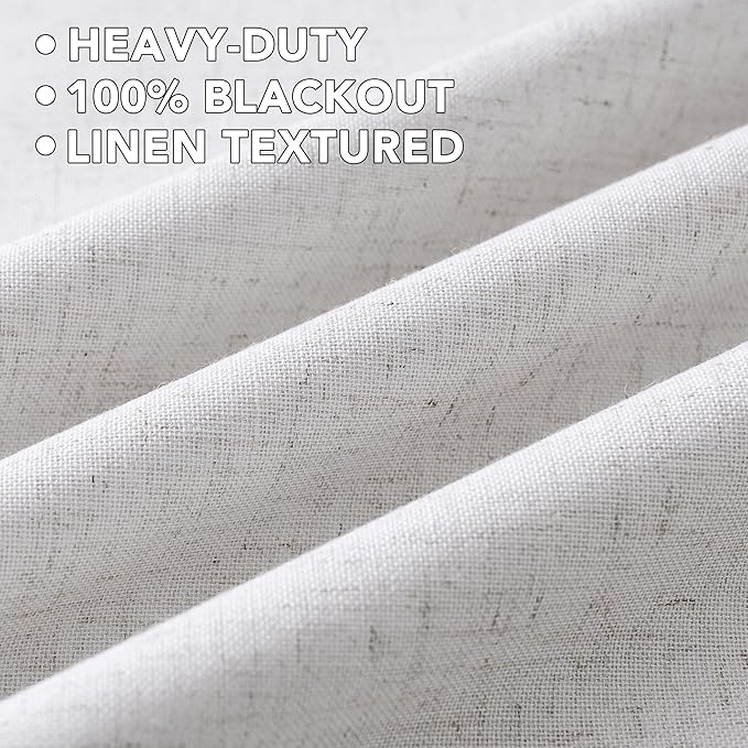 H.VERSAILTEX Linen Curtains 100% Blackout Curtains for Bedroom 108 inch Long ...