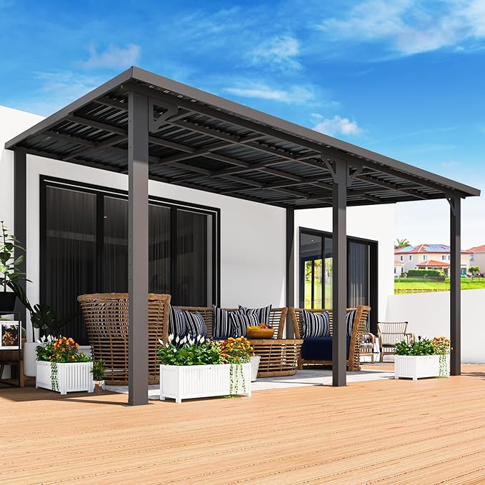 AECOJOY 14' x 10' Outdoor Hardtop Gazebo Pergola for Patio, 10x14 Lar...