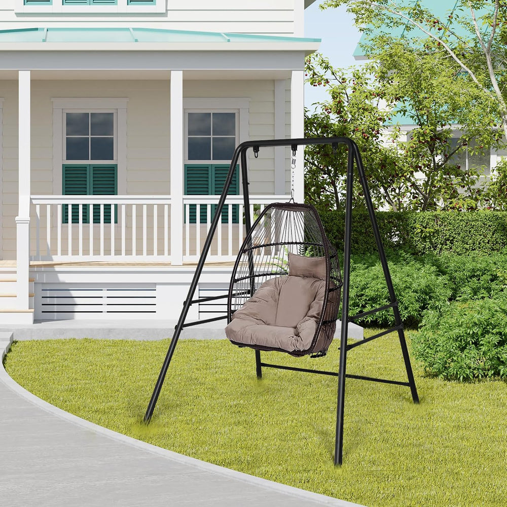 Metal A-Frame Hammock Chair Stand with 3 Hanging Holes