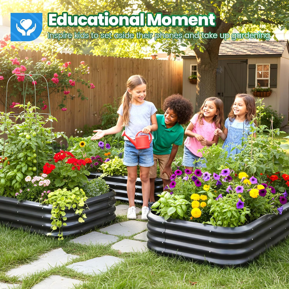 Quictent Galvanized Oval Raised Garden Bed Kit, 6x3x1 ft