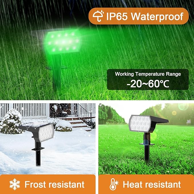 WELALO Solar Color Changing Spot Lights Outdoor, Waterproof Solar Halloween L...