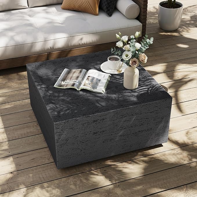 UPHA Outdoor Square Coffee Table, Small Modern Minimalist Accent Tables, Low ...