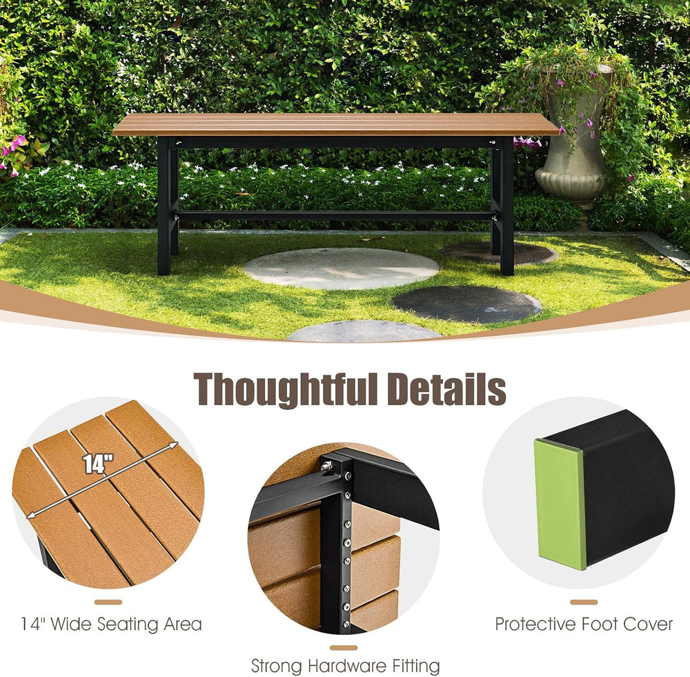 GIANTEX 2-Pack Outdoor Bench Seat,Backless Patio Garden Bench, 660 LBS Load