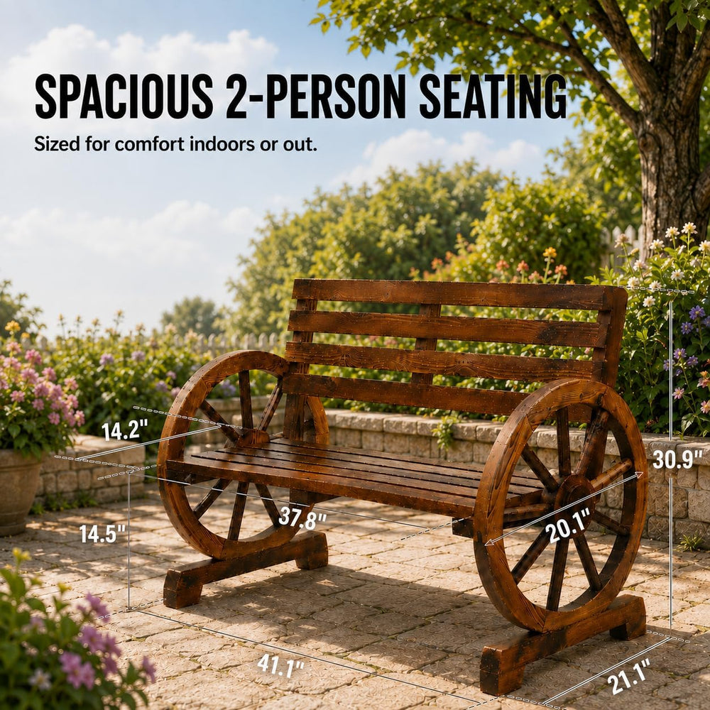 41" Wood Outdoor Bench, Outside Benches for Garden,Patio,Front Porch, Pa...