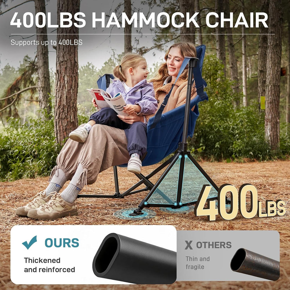 EVER ADVANCED Hammock Camping Chair, Oversized Heavy Duty Swing Chair with De...