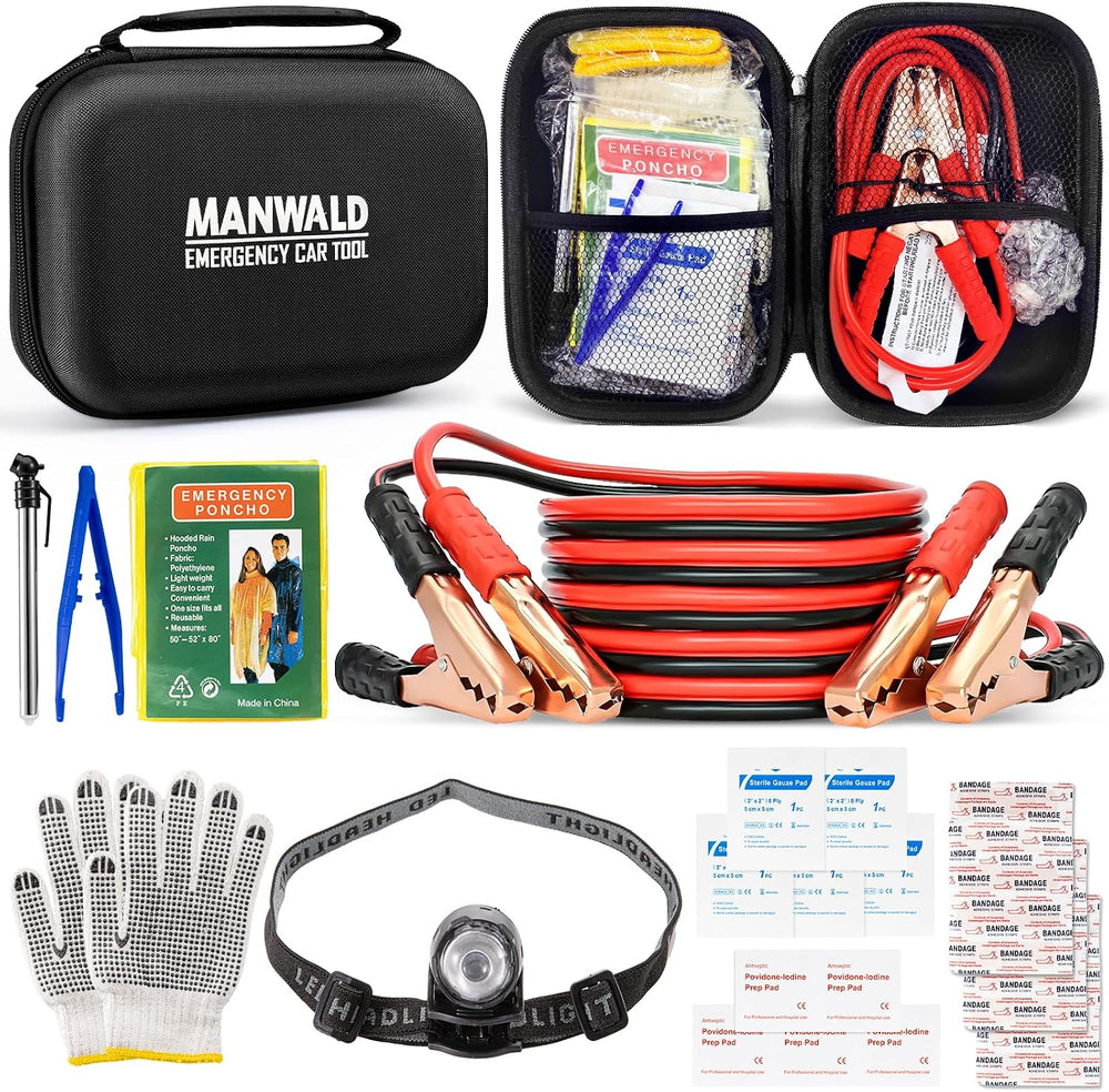 Emergency Car Tool Kit Roadside Assistance Tool Kit, Vehicle Safety Tool with...