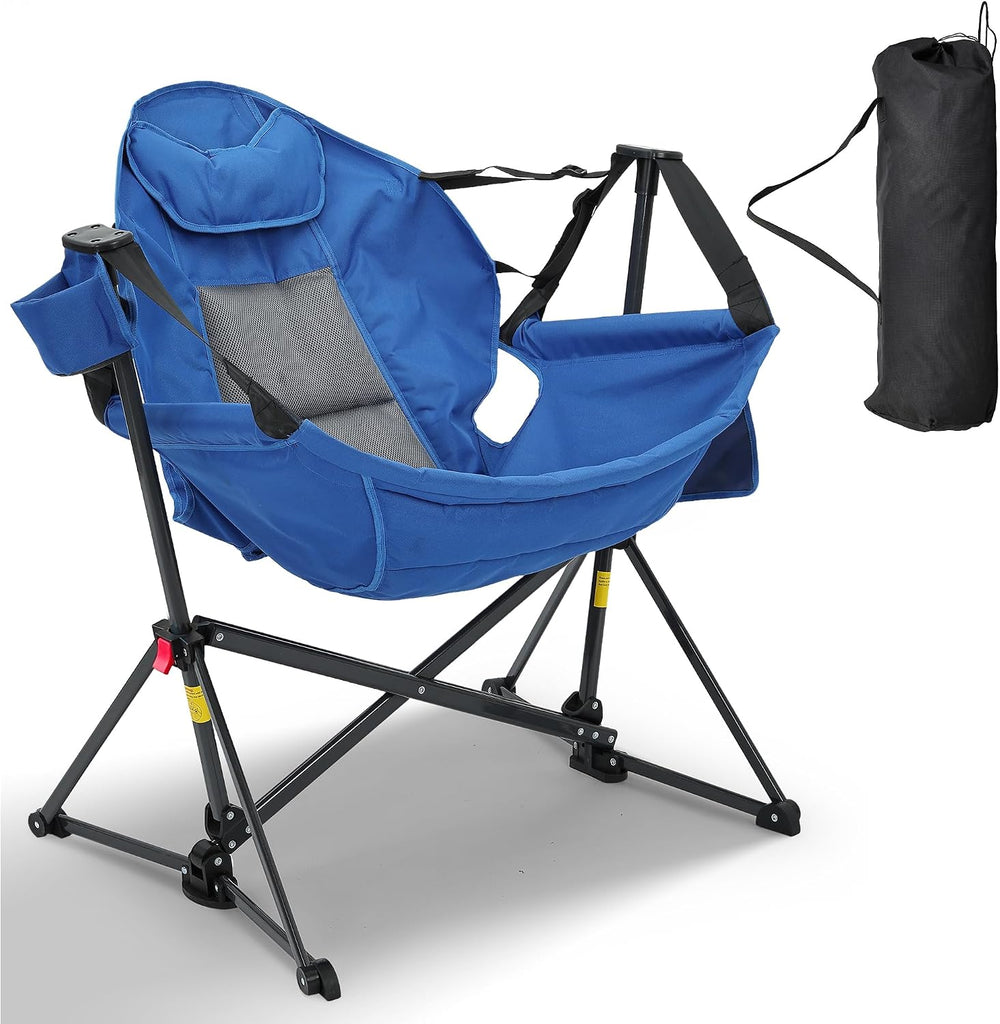 Hammock Camping Chair, Foldable Portable Rocking Chairs for Adults Outside Sw...