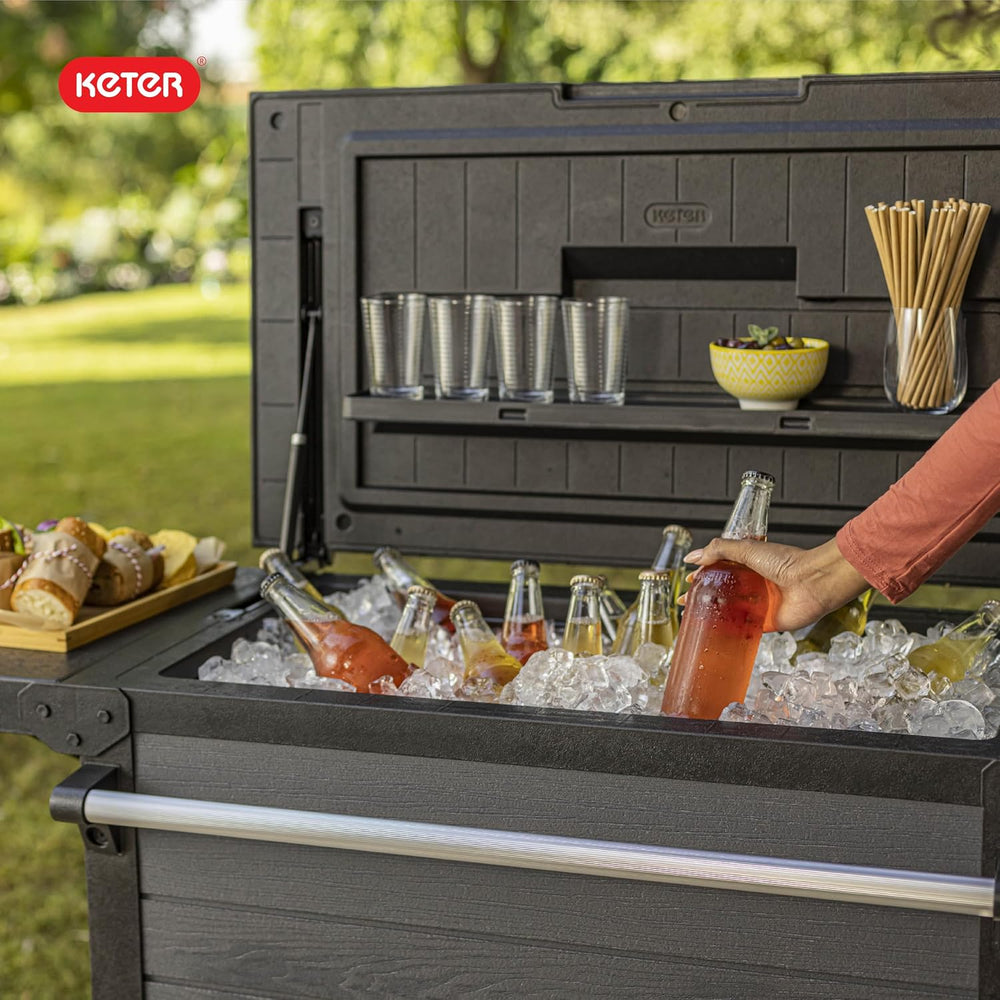 Keter 89.8 Qt Portable Outdoor Patio Cooling Chest, Graphite