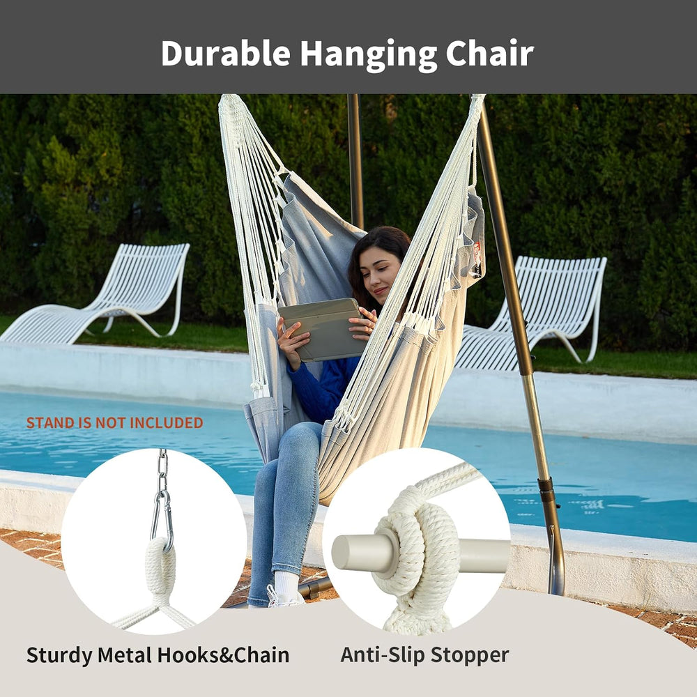 CHULIM XL Hammock Chair with Footrest, Steel Spreader Bar, 500 lb Capacity