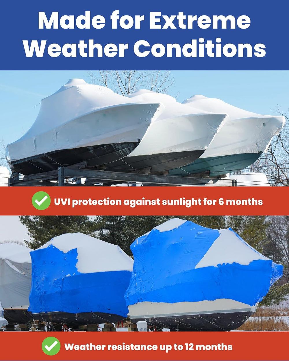 CPP 20’ x 89’, 7 Mil White Industrial Shrink Wrap - Boat Shrink Wrap for Wint...