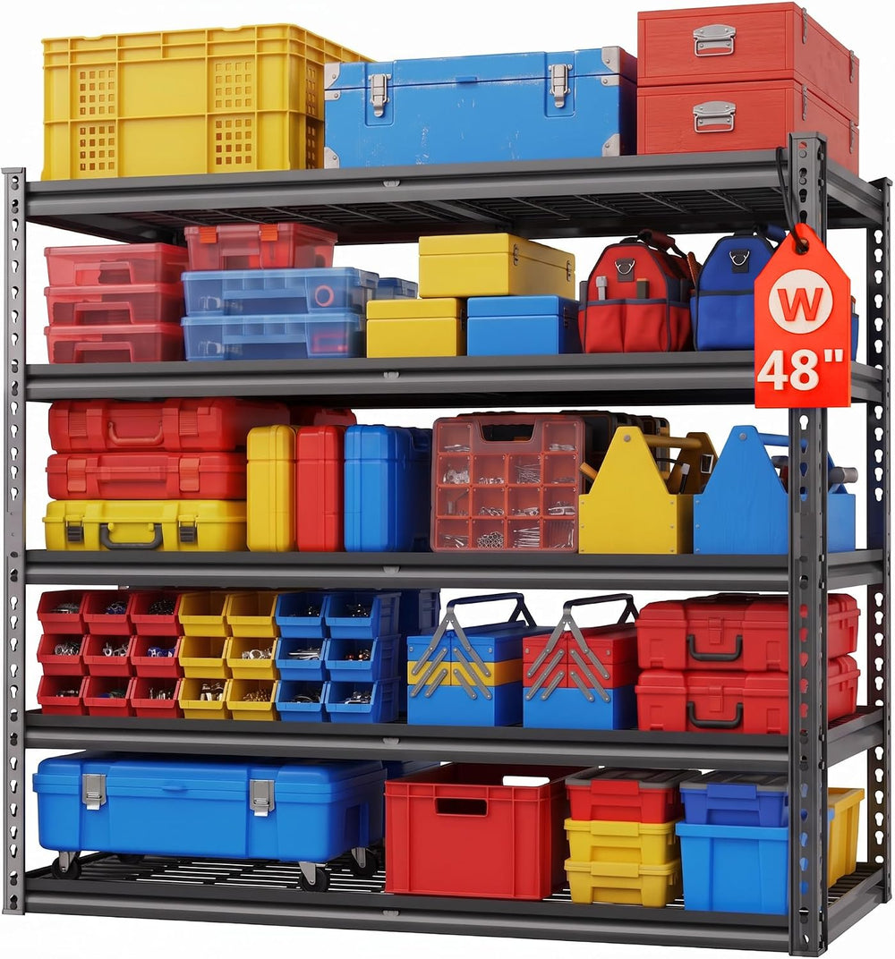 Heavy Duty Garage Storage Shelving, 5-Tier Adjustable Metal Shelving Unit, 30...