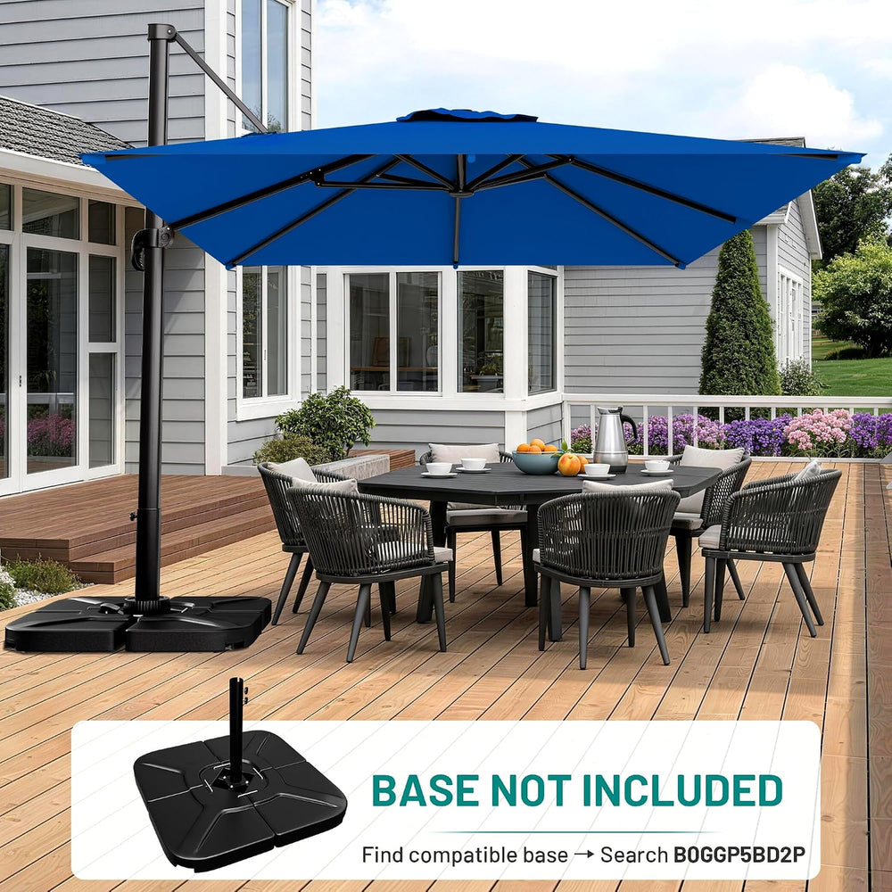 AreShark 10 X 13 FT Cantilever Umbrella w/ 360-Degree Rotation, Royal Blue