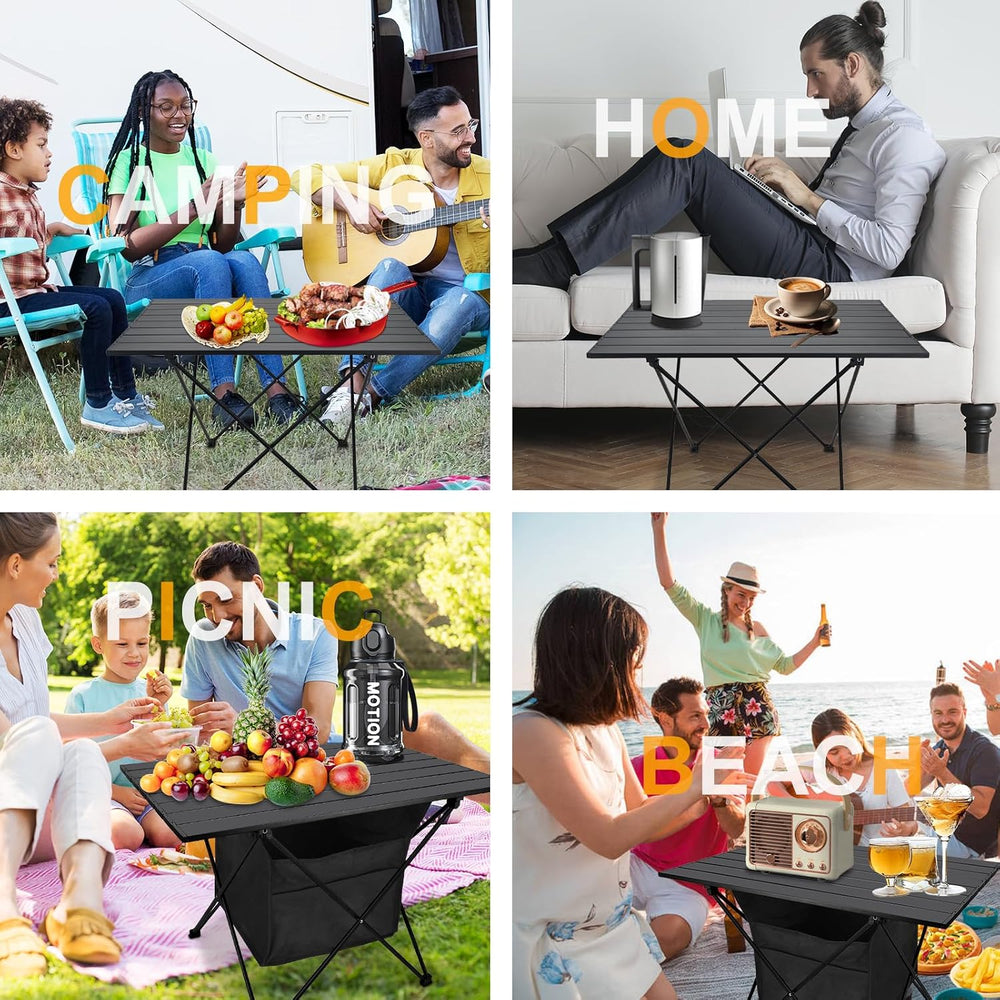 Foldable Camping Side Table, Ultralight Small Beach Table Aluminum, Portable ...