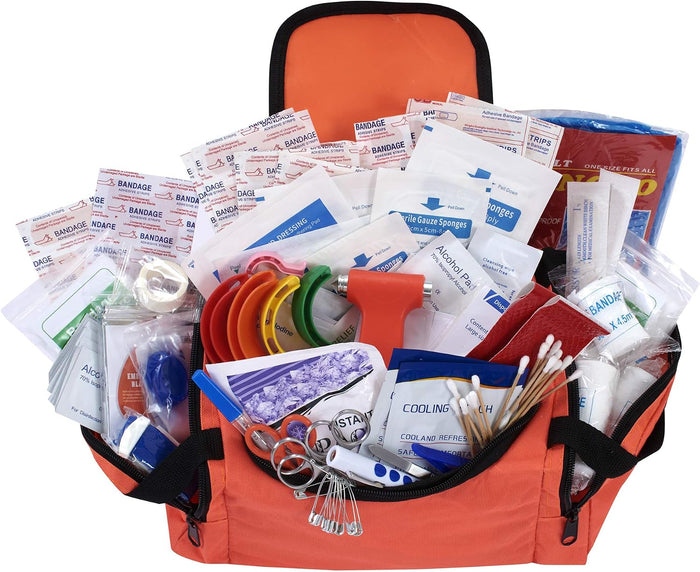 ASA Techmed First Aid EMS First Responder Fully Stocked Trauma First Aid Kit (Orange)