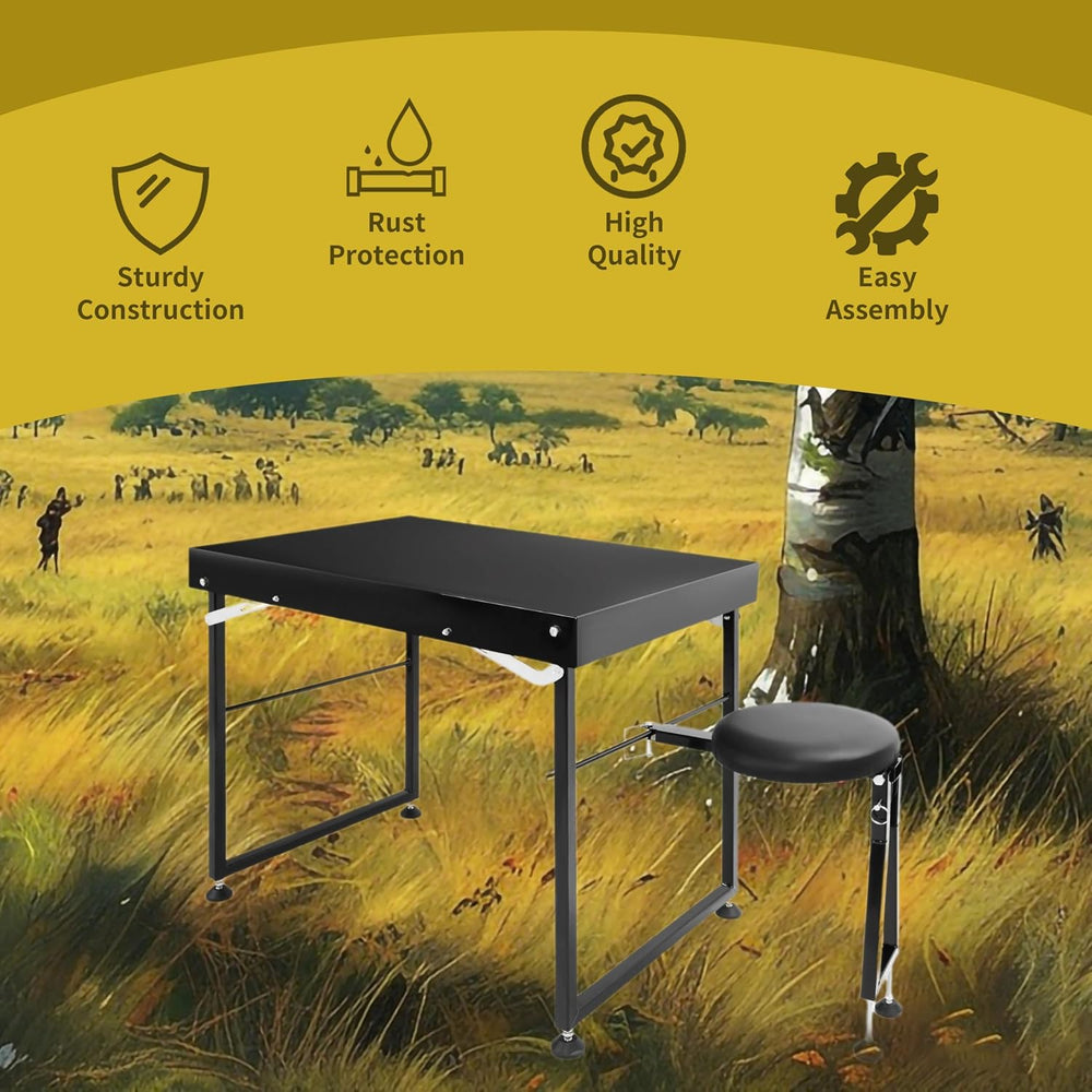 KUAFU Foldable Shooting & Hunting Table with Shooting Bench, Adjustable