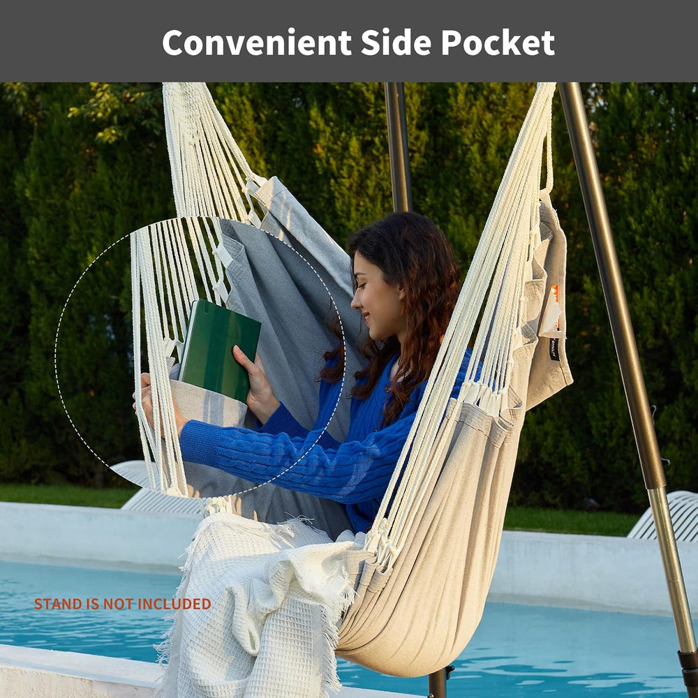 CHULIM XL Hammock Chair with Footrest, Steel Spreader Bar, 500 lb Capacity