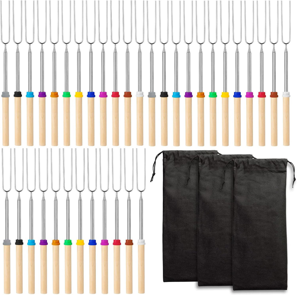 Eccliy 36 Pcs Roasting Sticks Campfire Smores Skewers for Fire 32 Inch Long E...