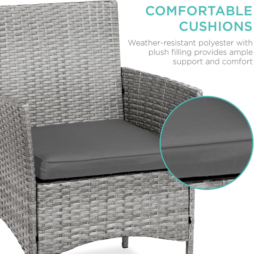Best Choice Products 3-Piece Outdoor Wicker Conversation Bistro Set, Space Sa...