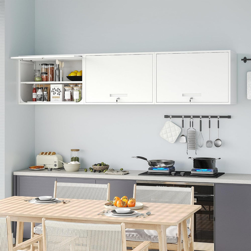 Metal Wall Cabinet with Locking Door and Shelf, Hanging Garage Cabinets with ...