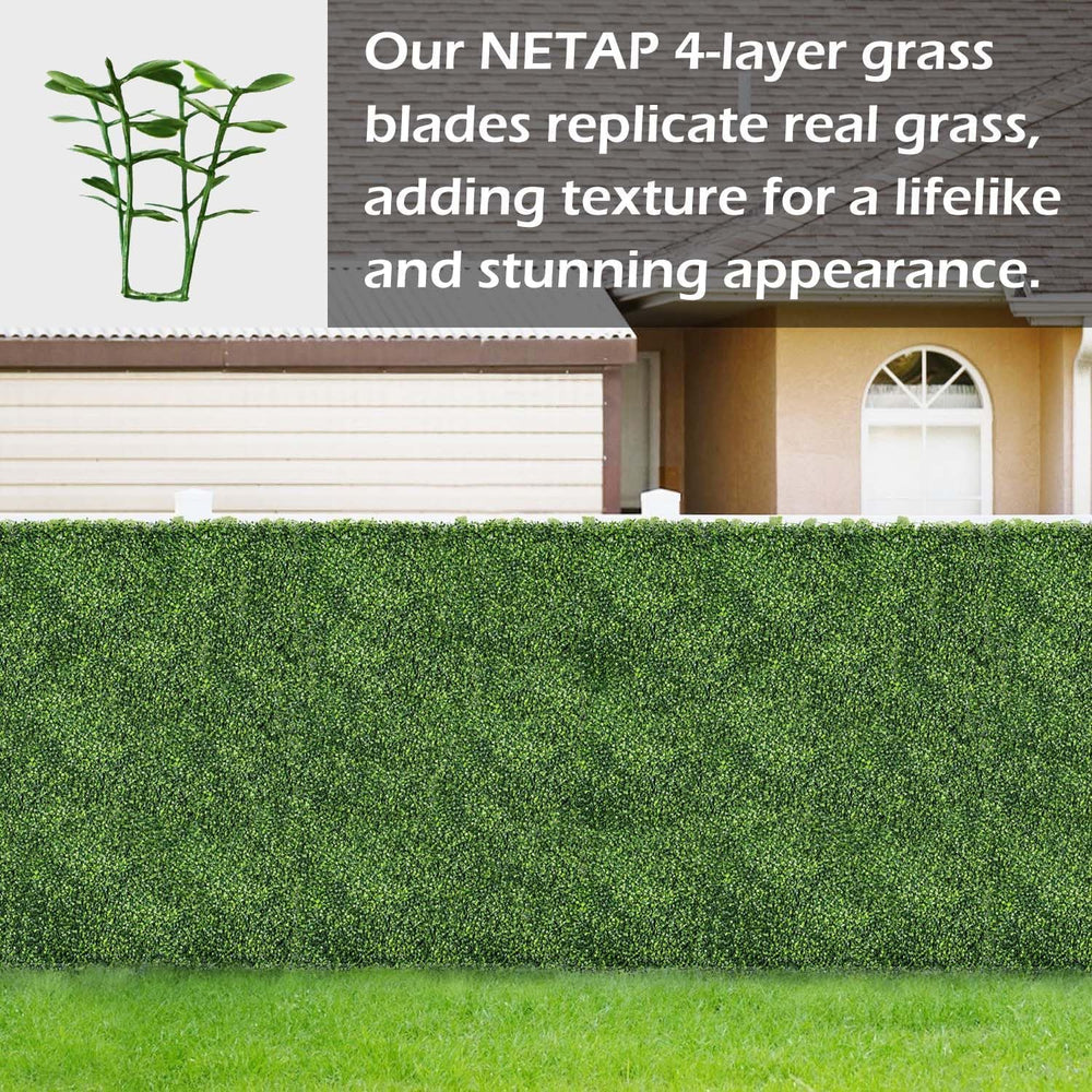 NETAP Grass Wall Panels, 20"x20", 8PCS Artificial Boxwood Wall Panels