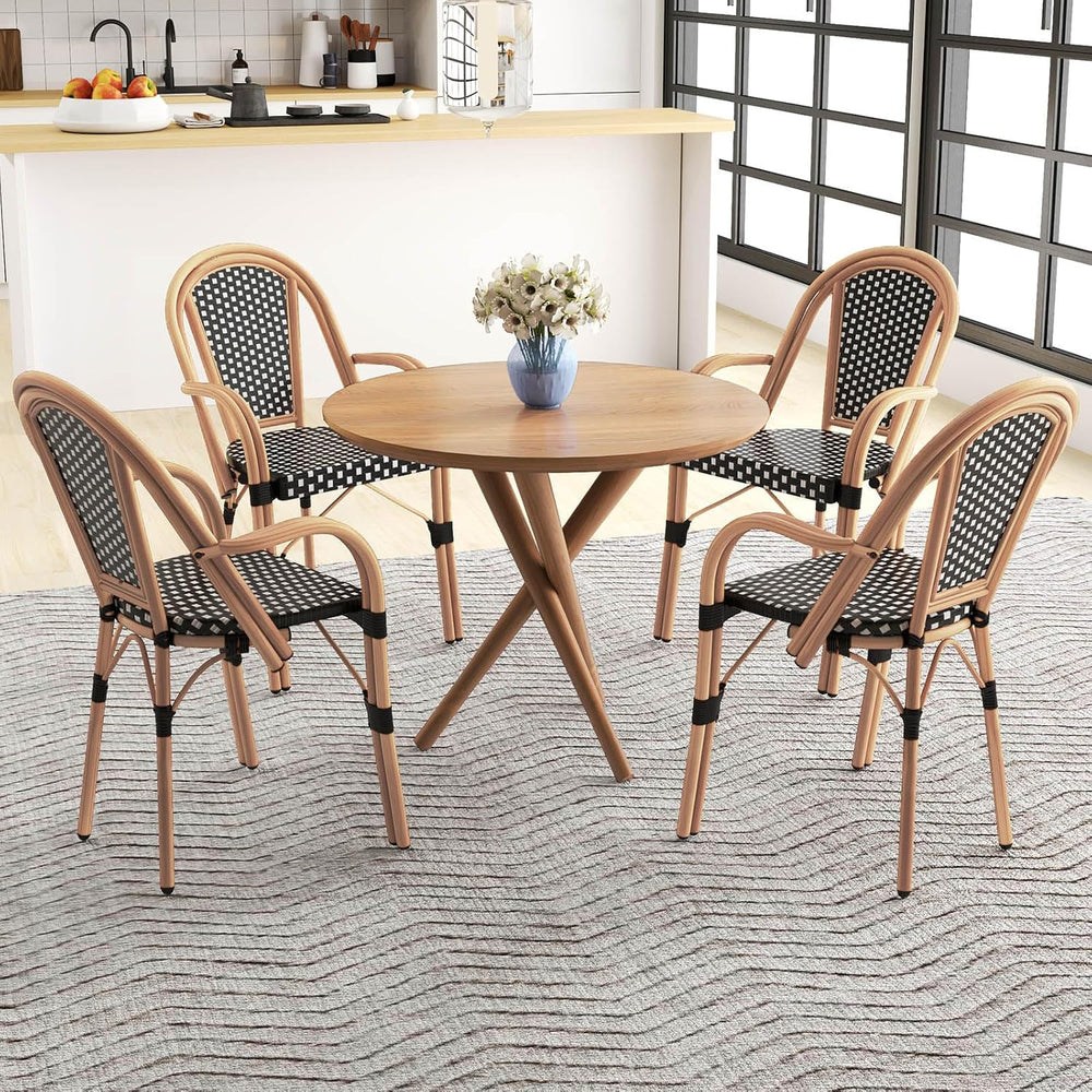 Tangkula Wicker Patio French Bistro Dining Chairs Set of 2