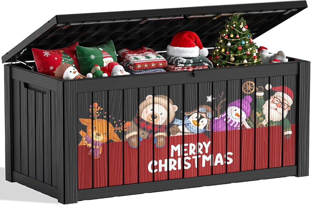 260 Gallon Outdoor Storage Deck Box, UV-Resistant w/ Gas Struts
