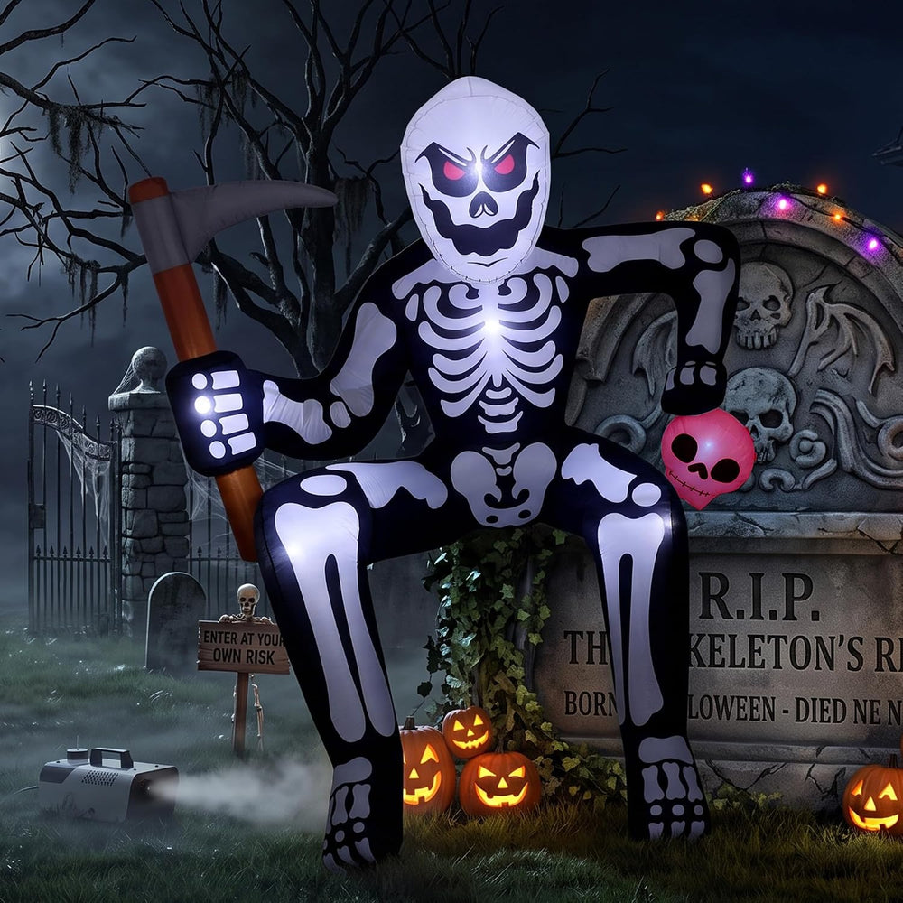 8.5FT Inflatables Skeleton Halloween Decor Outdoor for Rooftop