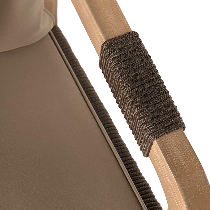 JONATHAN Y BSL1200C-SET2 Porto Modern Coastal Tub Roped Acacia Wood Outdoor B...