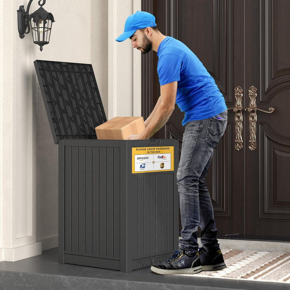 LHBGO Package Delivery Box for Outside with Sign, 48 Gallon Storage with Lock...
