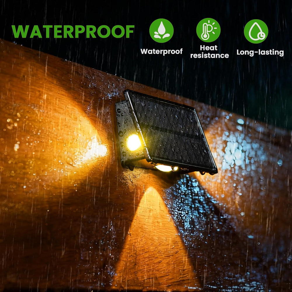 JSOT Solar Deck Lights Outdoor - 12 Pack Stair Step Fence Waterproof Light 5 ...