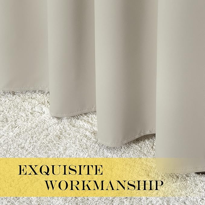NICETOWN Extra Wide Blackout Sliding Door Curtains 108 inch Length - Grommet ...