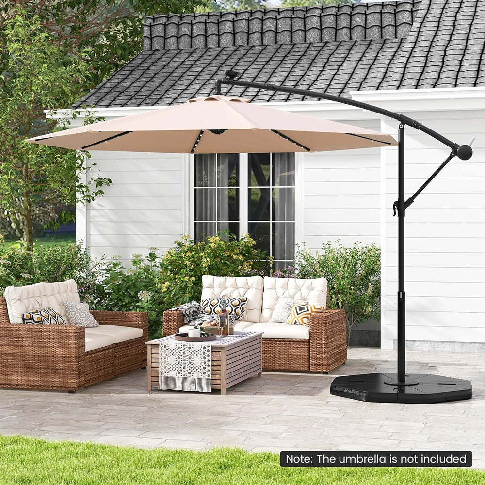 Tangkula 4-Piece Patio Umbrella Base, 208 lbs Heavy Duty Offset Cantilever Um...