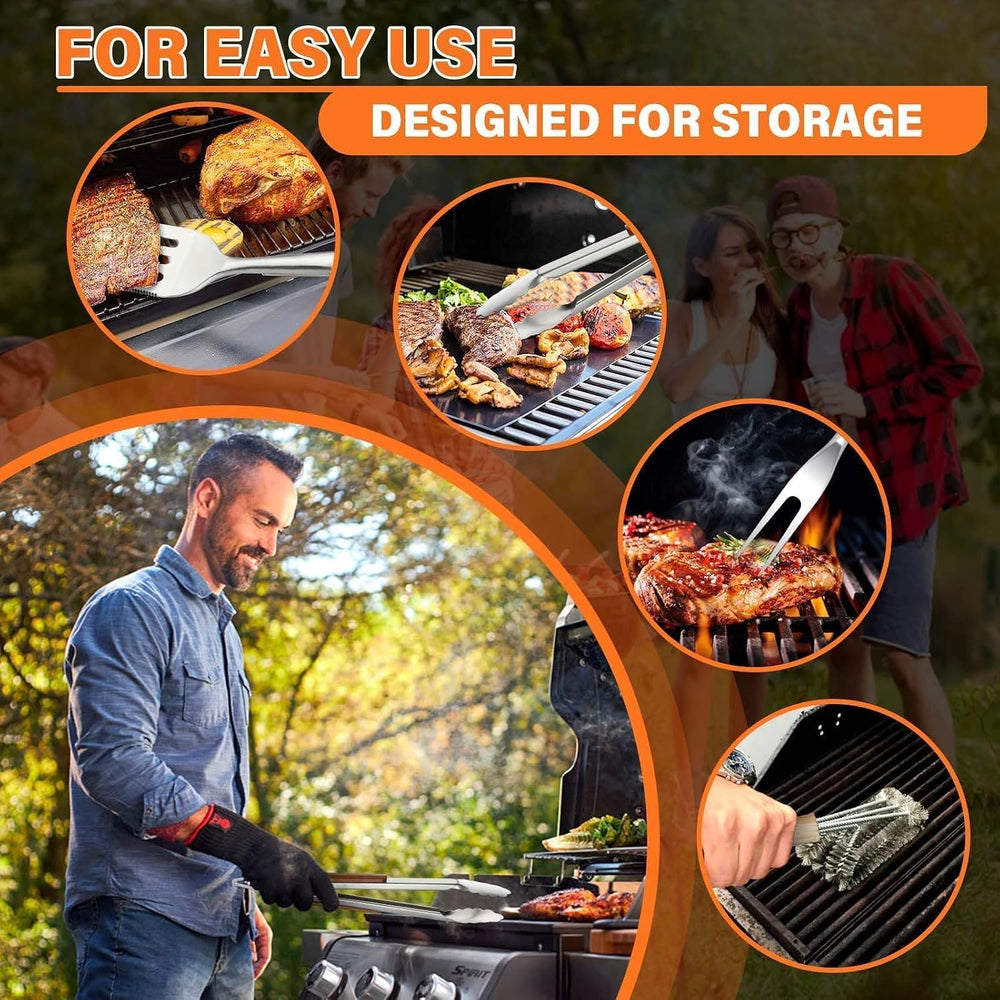 TIVOLI 4PCS Grilling Accessories Set - Heavy Duty BBQ Tool Set