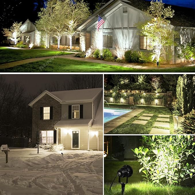 SUNVIE LED Outdoor Spotlight 12W Landscape Lighting 120V AC Waterproof Landsc...
